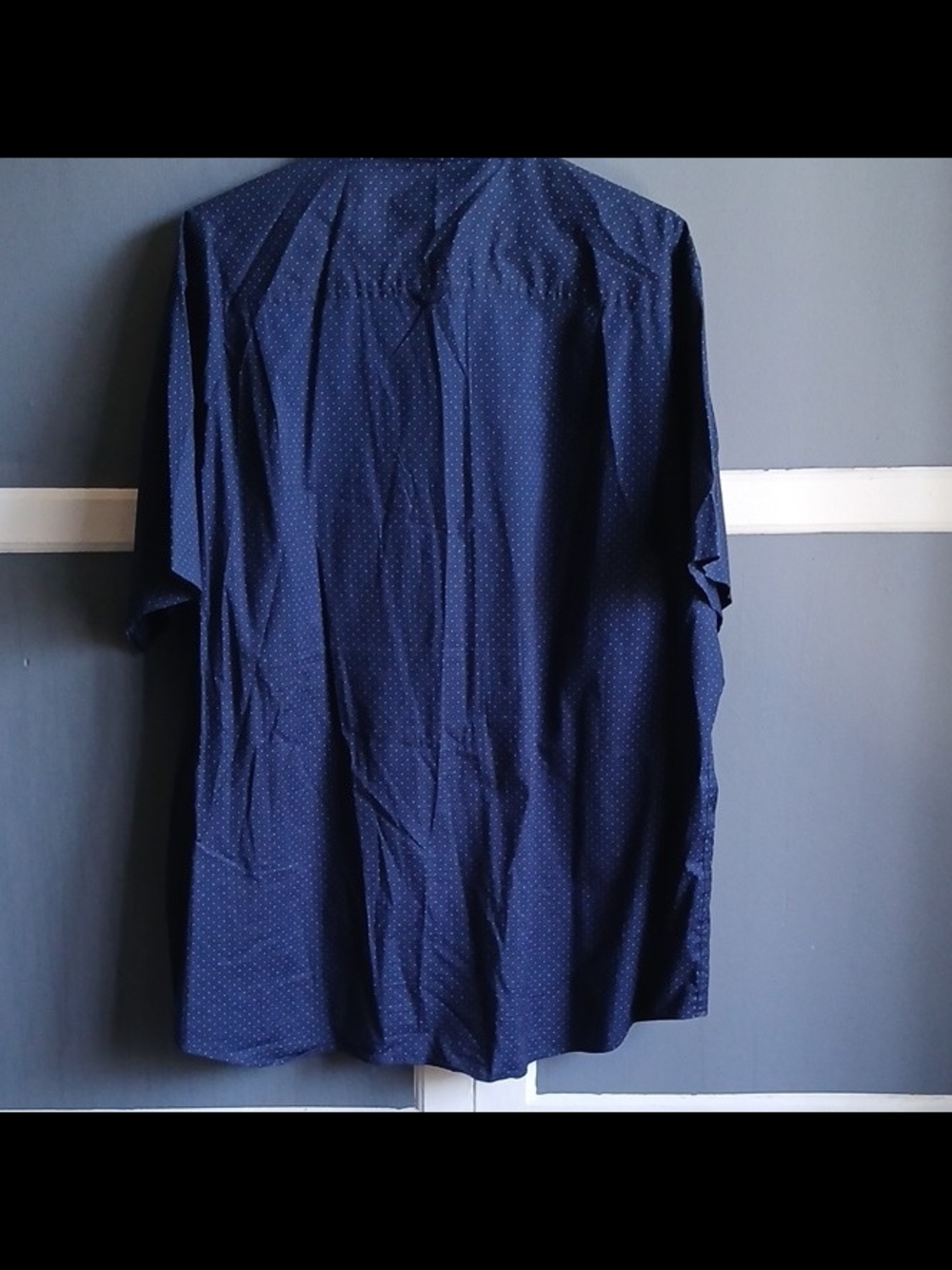 Club Room Navy Short-Sleeve Shirt Jacket with Micro Dot Pattern